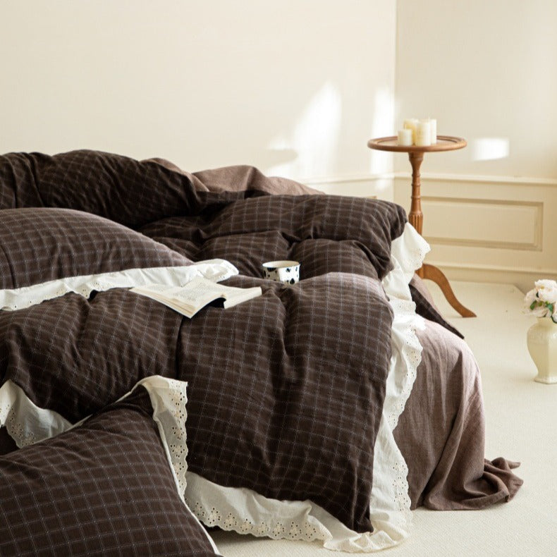 Morning Coffee Tartan Bedding Set