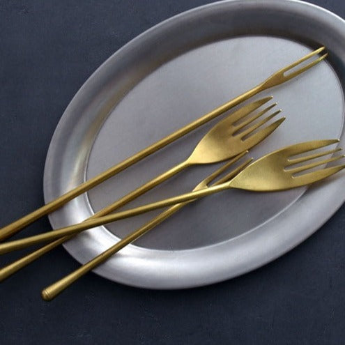 Retro Matte Gold Cutlery