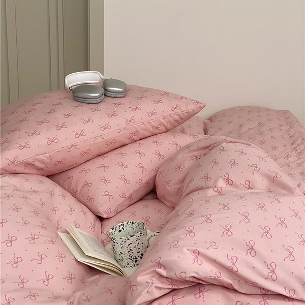 Pink Bow Bedding Set