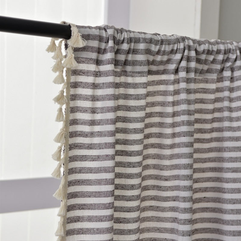 Beach Villa Striped Curtain