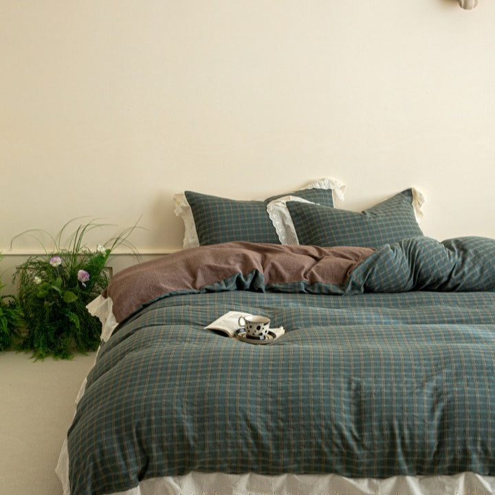 Morning Coffee Tartan Bedding Set