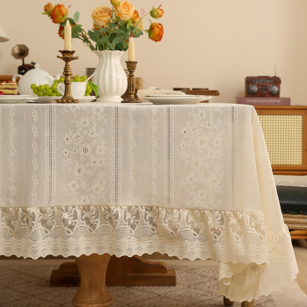 Chateau Lace Ruffle Tablecloth