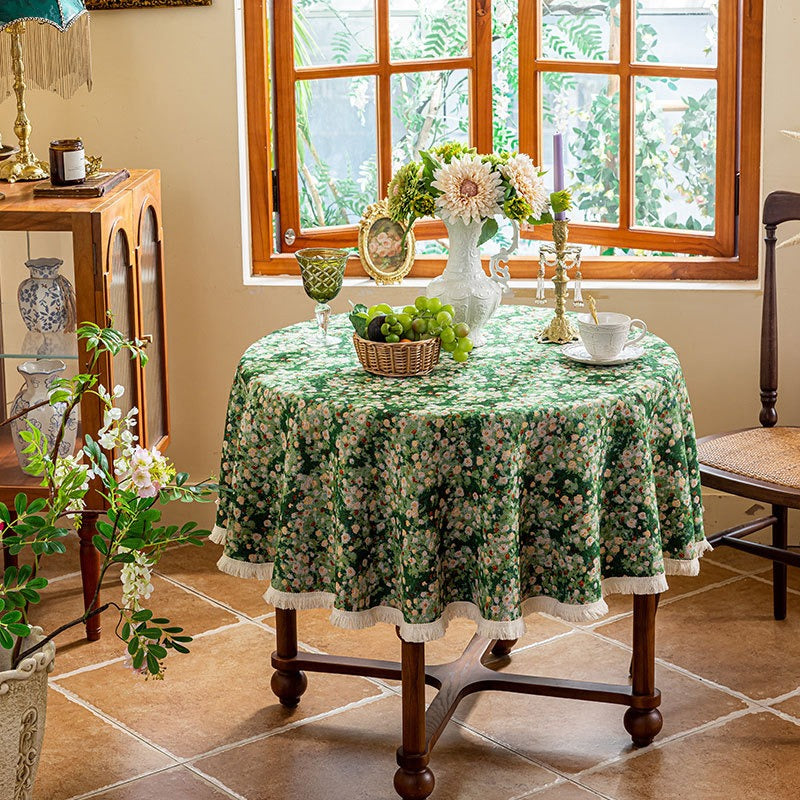 Grandma's Garden Round Tablecloth