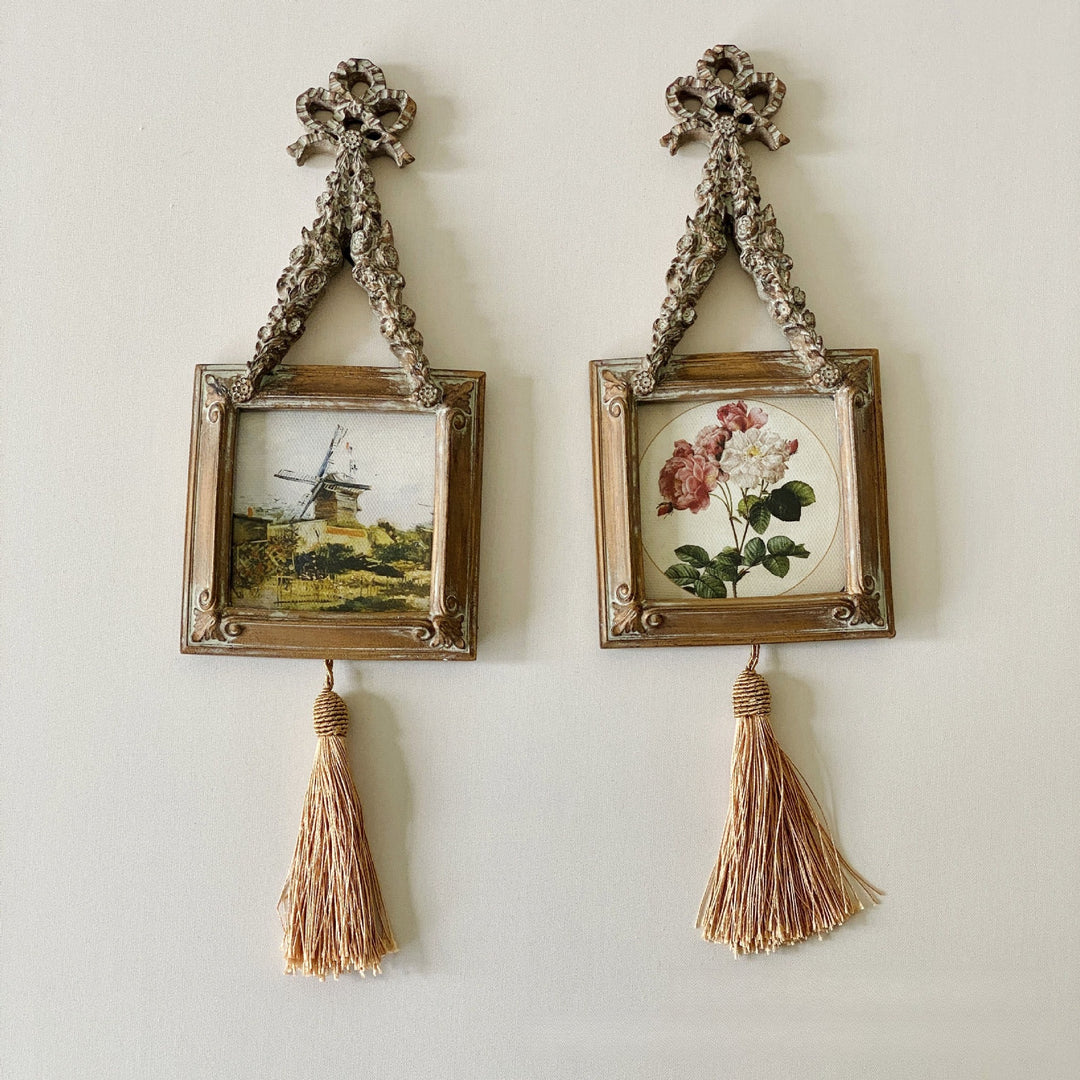 Antique Tassel Floral Wall Frame