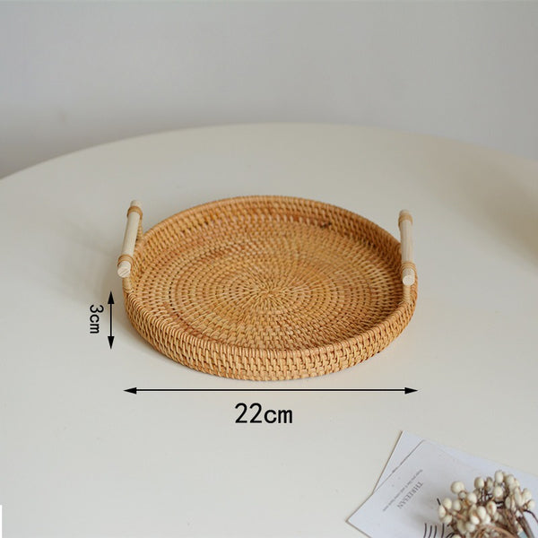 Morning Shore Rattan Tray Set