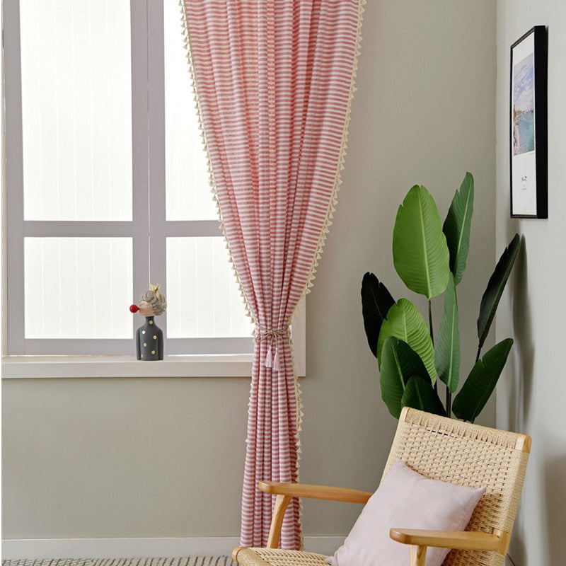 Beach Villa Striped Curtain