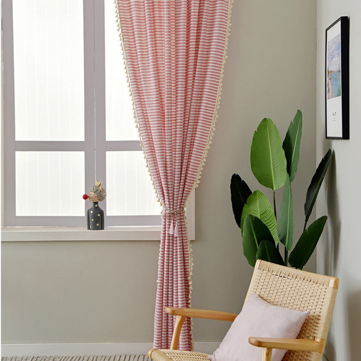 Beach Villa Striped Curtain