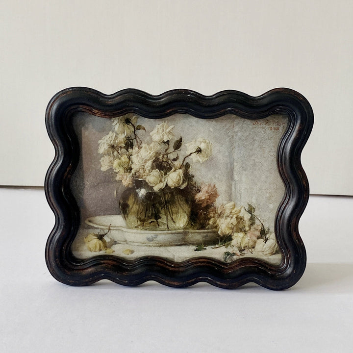 Distressed Black Wavy Frame