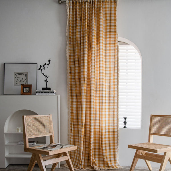 Homestead Chequered Tassel Curtain