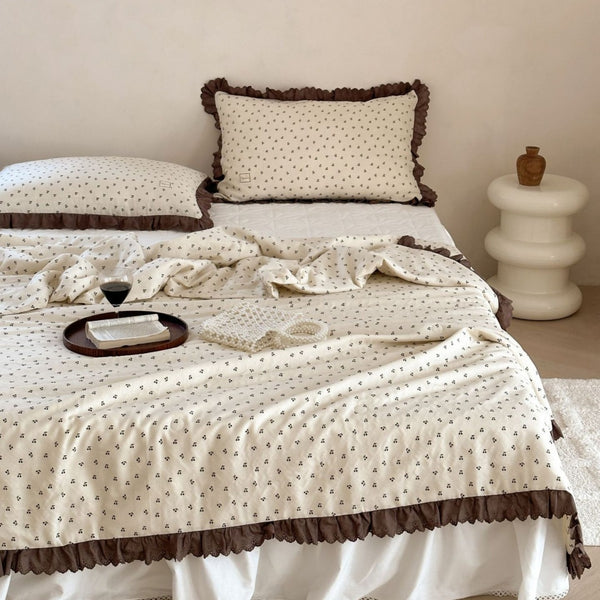 Chocolate & Cherry Summer Quilted Blanket