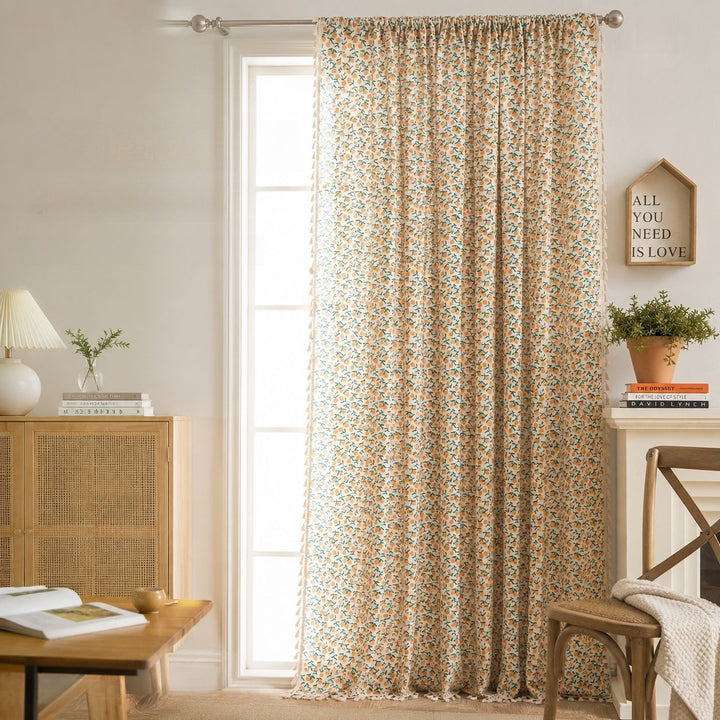 Orange Fun Tassel Curtain