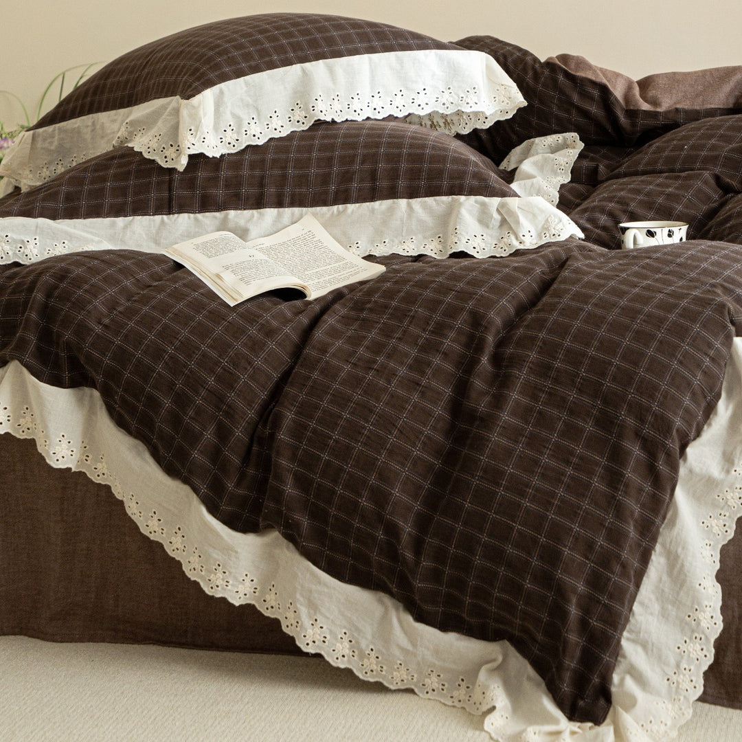 Morning Coffee Tartan Bedding Set