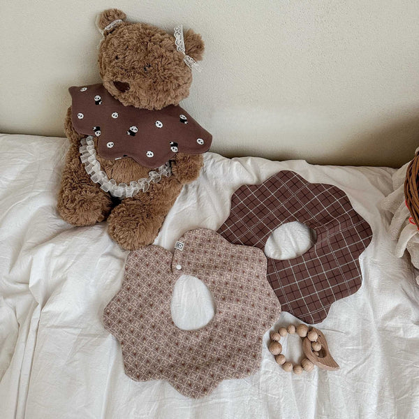 Mocha Petal Bib Set