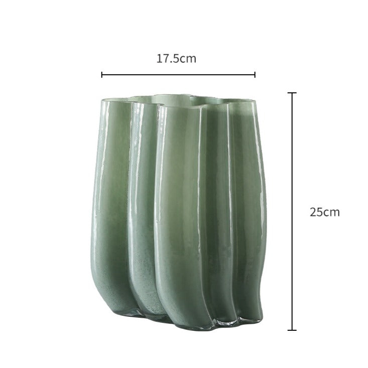 Green Serenity Glass Vase Collection