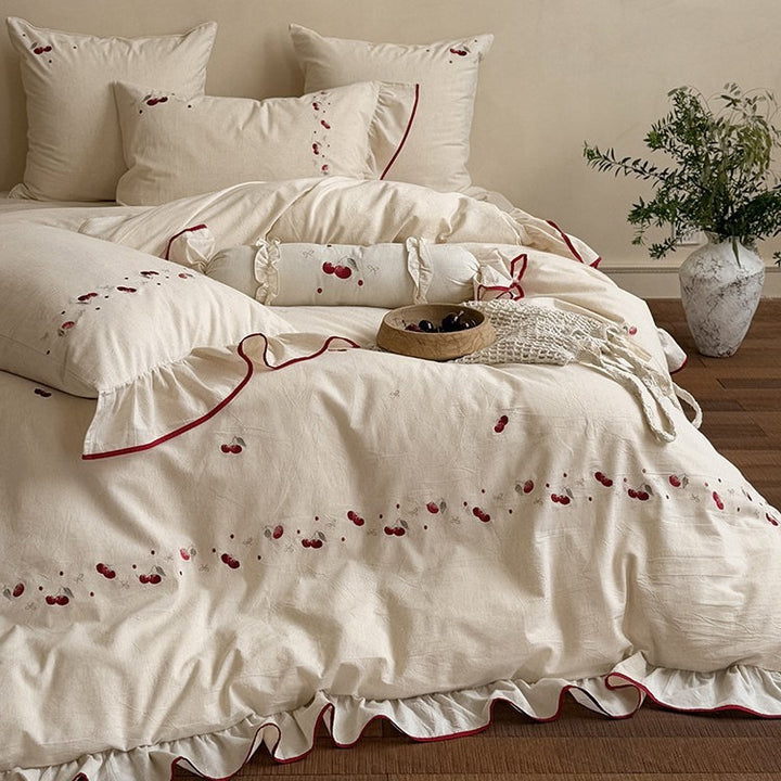 Cherry Kiss Ruffle Bedding Set