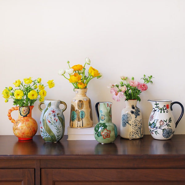 Fiesta Ceramic Pitcher Vase