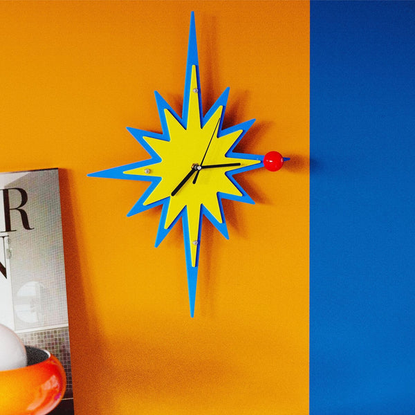 Retro Starburst Wall Clock