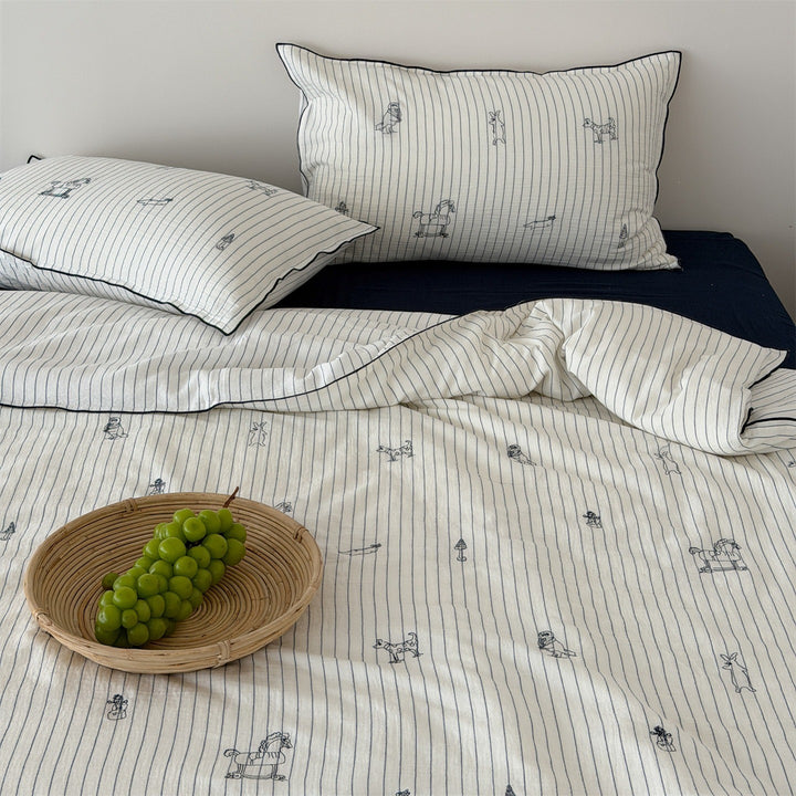 Line Wanderer Pinstripe Bedding Set
