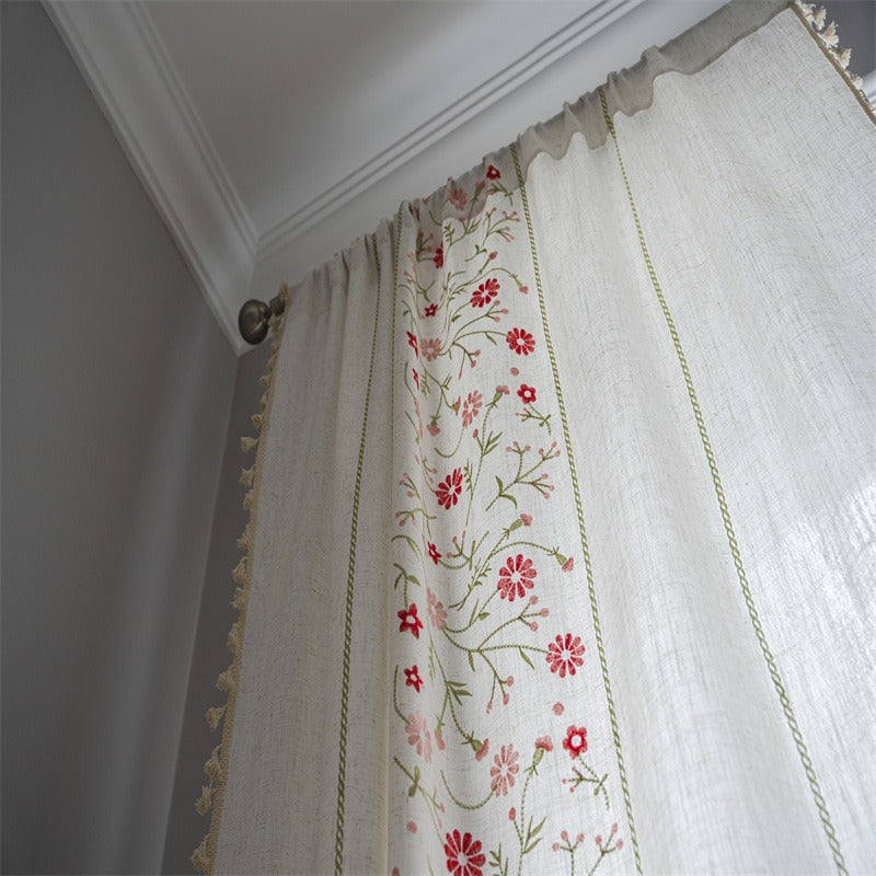 Wild Pink Floral Curtain