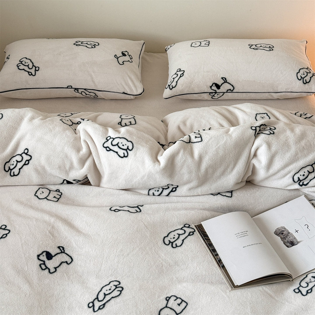 Lovely Puppy Warm Bedding Set