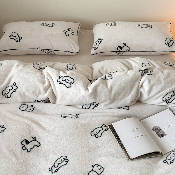Lovely Puppy Warm Bedding Set
