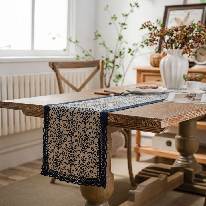 Natural Scroll Table Runner