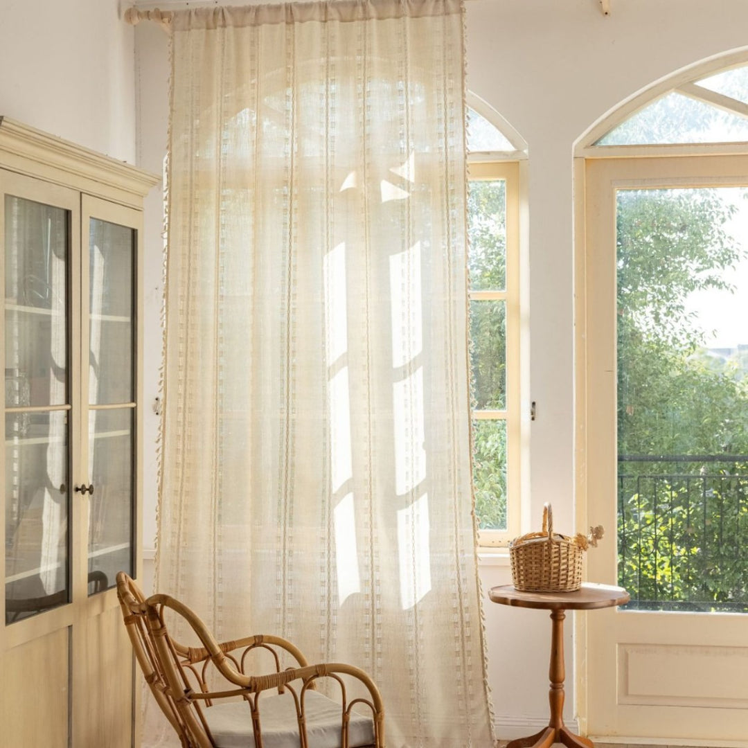 Light Filter Lattice Tassel Curtain
