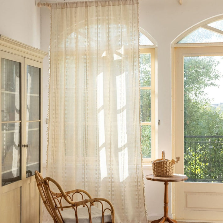 Light Filter Lattice Tassel Curtain