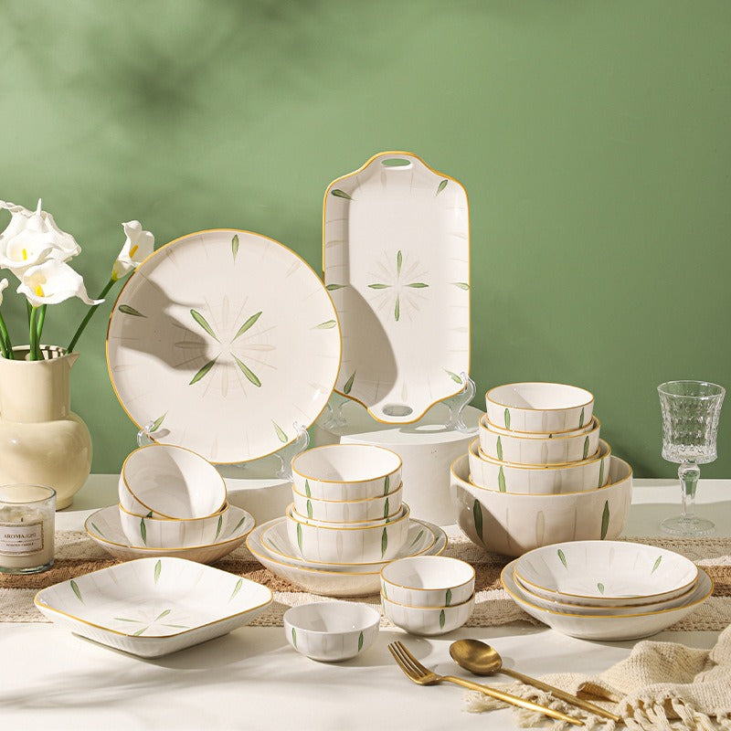 Spring Leaves Dinnerware Set