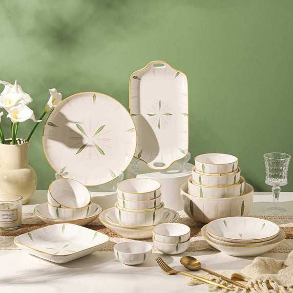 Spring Leaves Dinnerware Set