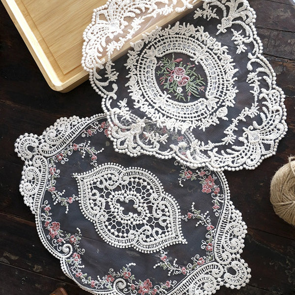 Vintage Garden Embroidered Coaster Set