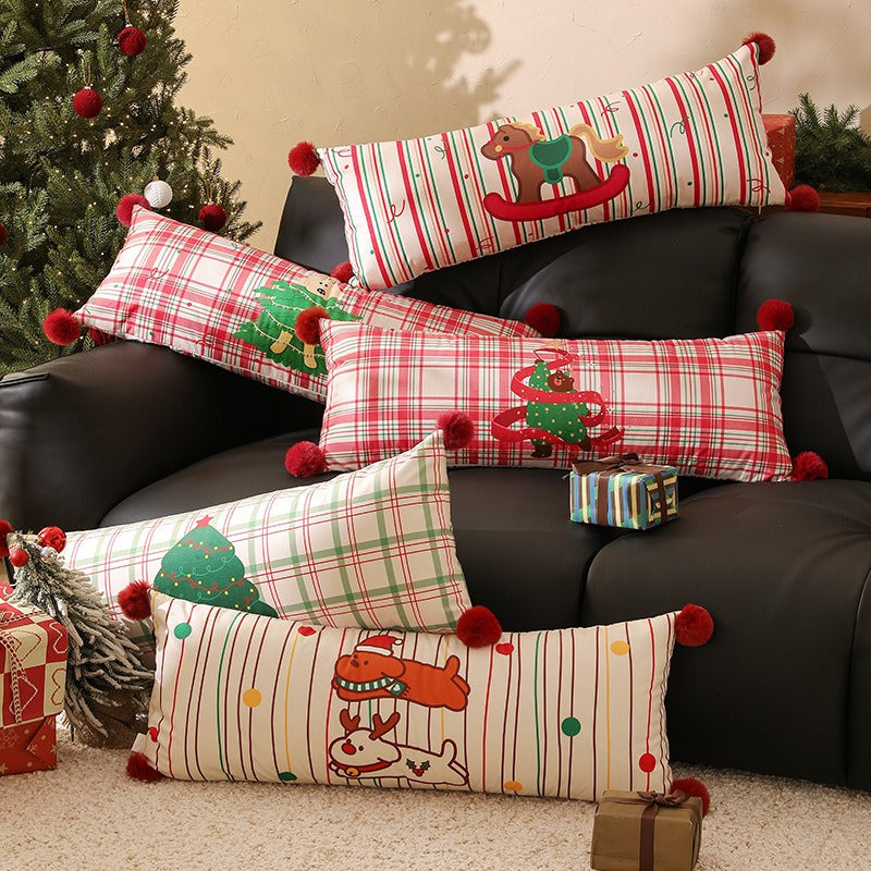 Xmas Pom-Pom Long Cushion