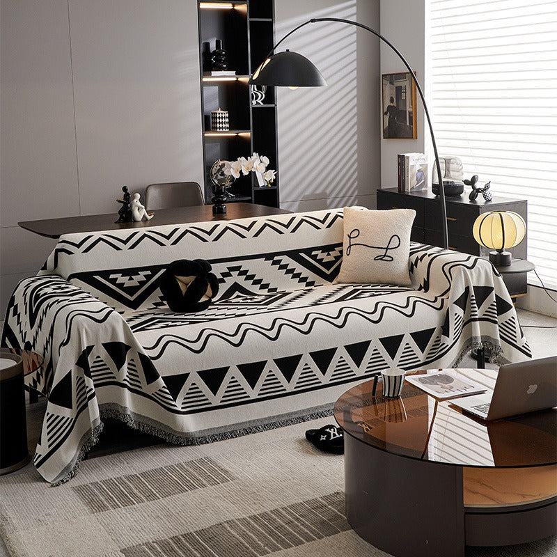Monochrome Tribal Sofa Cover