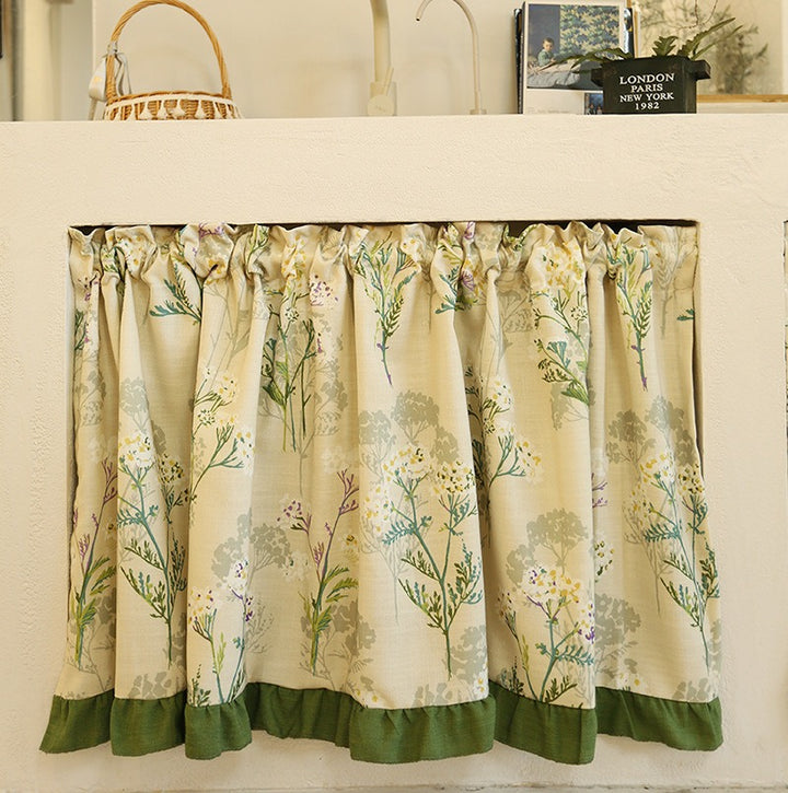 Green Garden Cabinet Curtain
