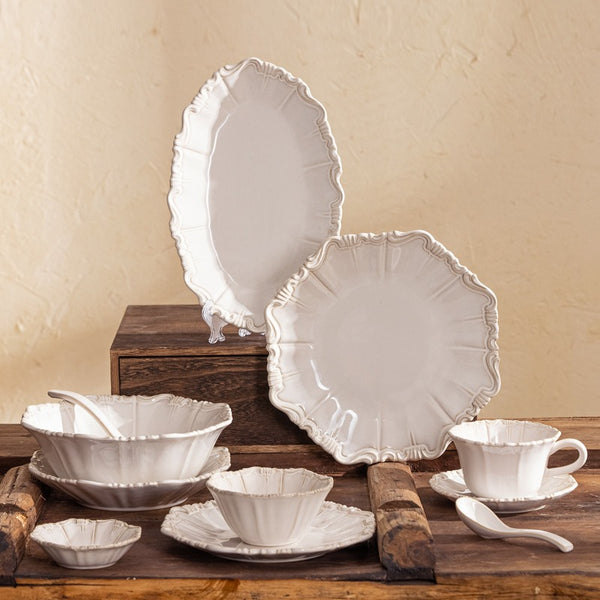 Ivory Scallop Antique Dinnerware