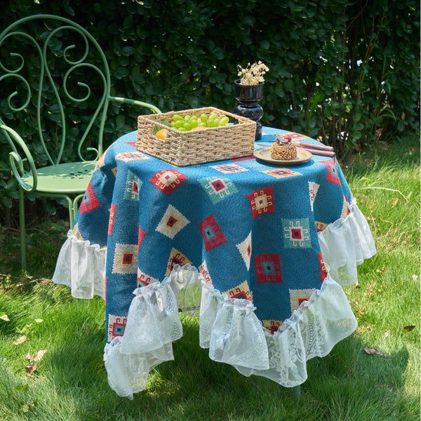 Blue Patchwork Table Cloth