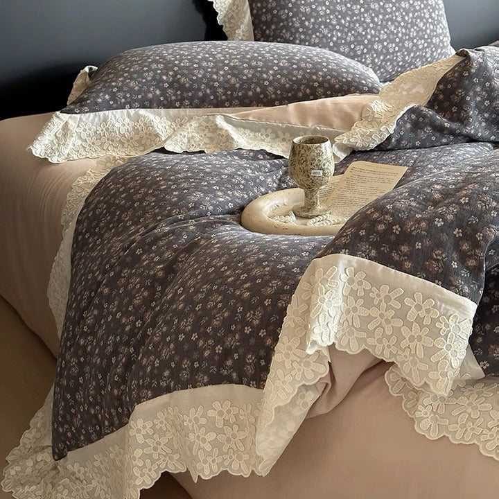 Timeless Floral Lace Bedding Set