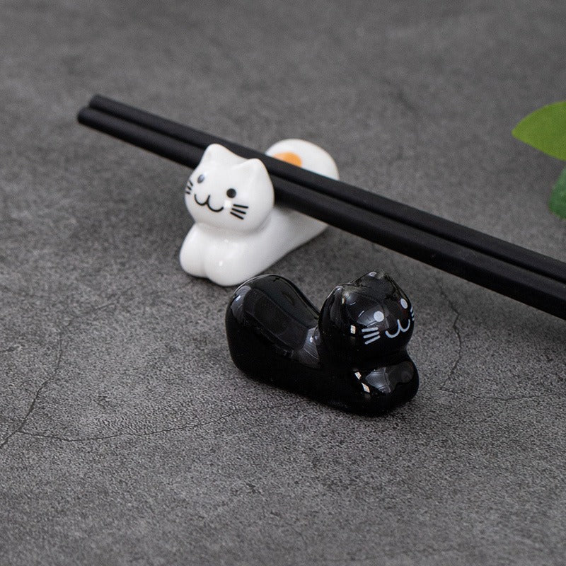 Smiling Kitty Chopstick Holder Set