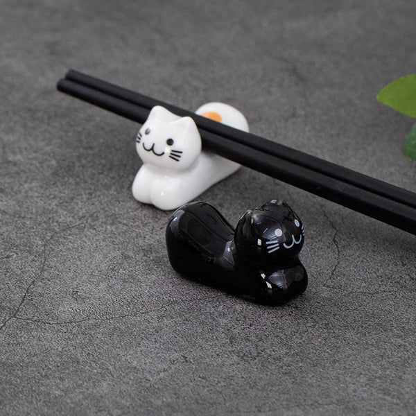 Smiling Kitty Chopstick Holder Set