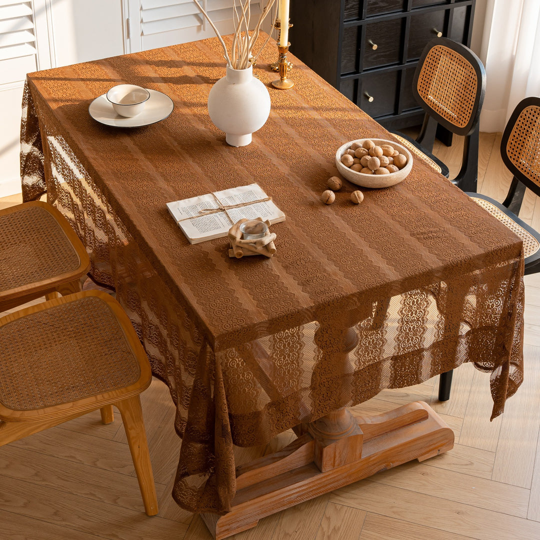 Retro Stripe Lace Tablecloth