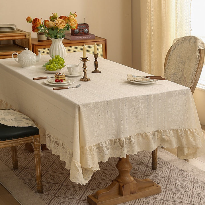 Chateau Lace Ruffle Tablecloth