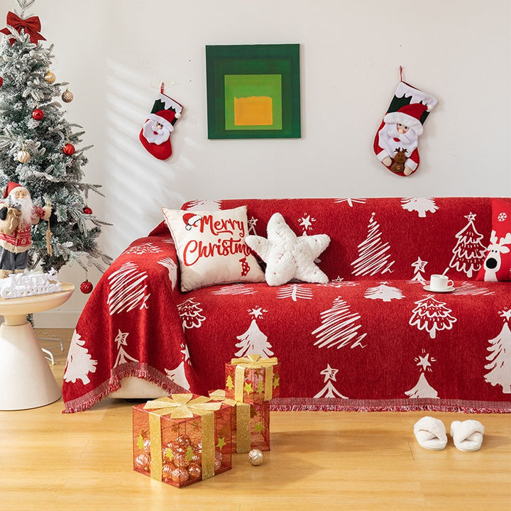 Red Xmas Sofa Cover