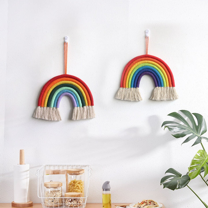 Handcrafted Rainbow Macrame Decor