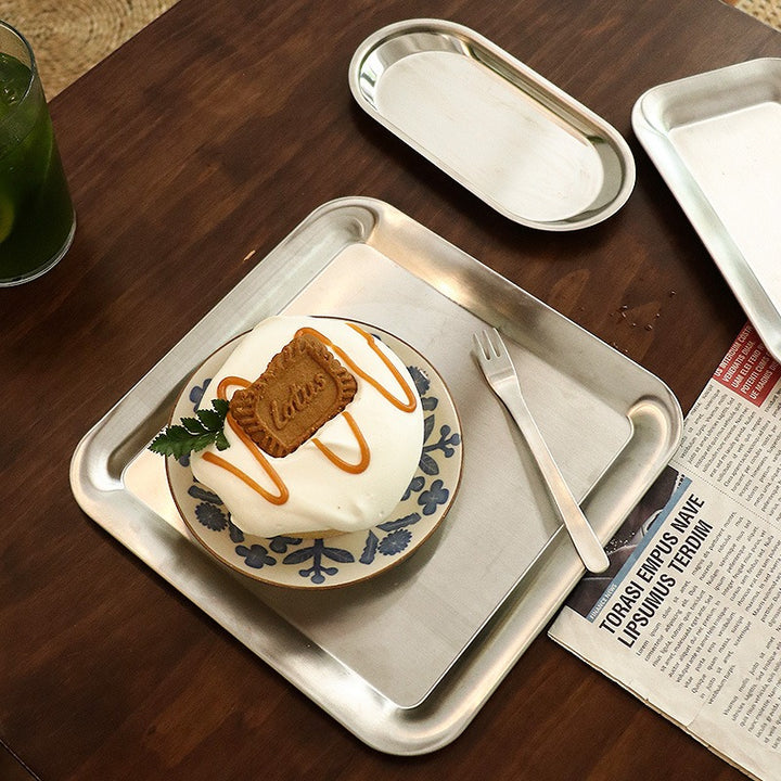 Dessert Time Metal Silver Tray Collection