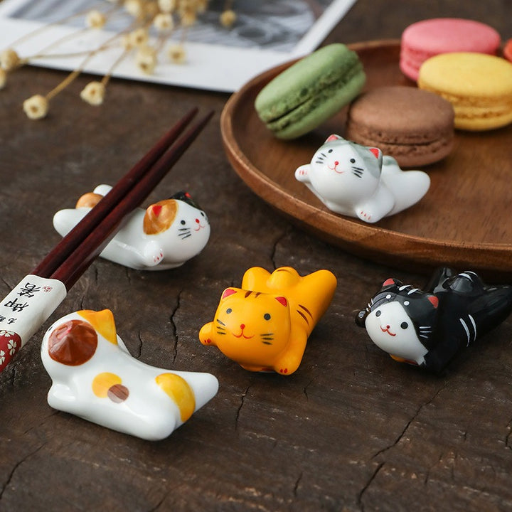 Lucky Kitty Chopsticks Holder Set