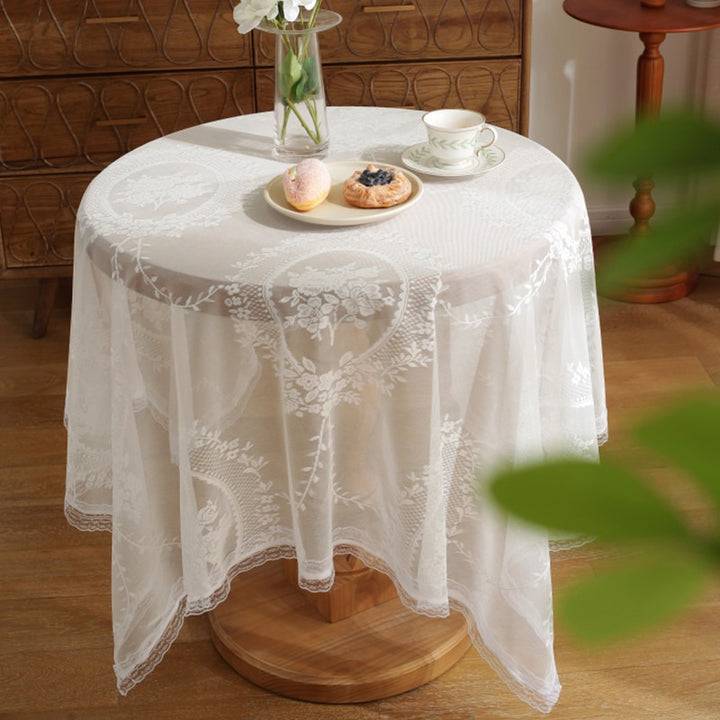 Cream Cake Lace Table Cloth
