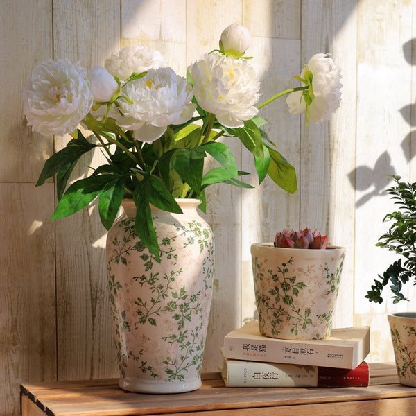 Green Garden Ceramic Vase