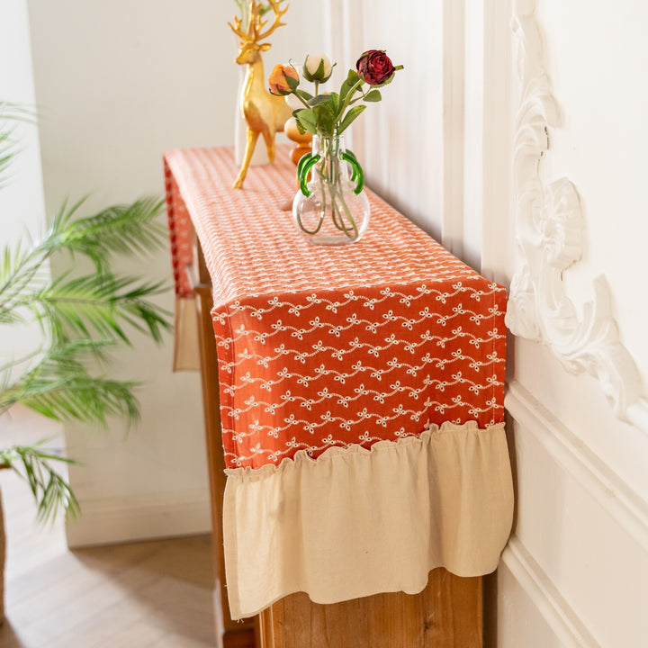 Rustic Ruffle Floral Table Runner