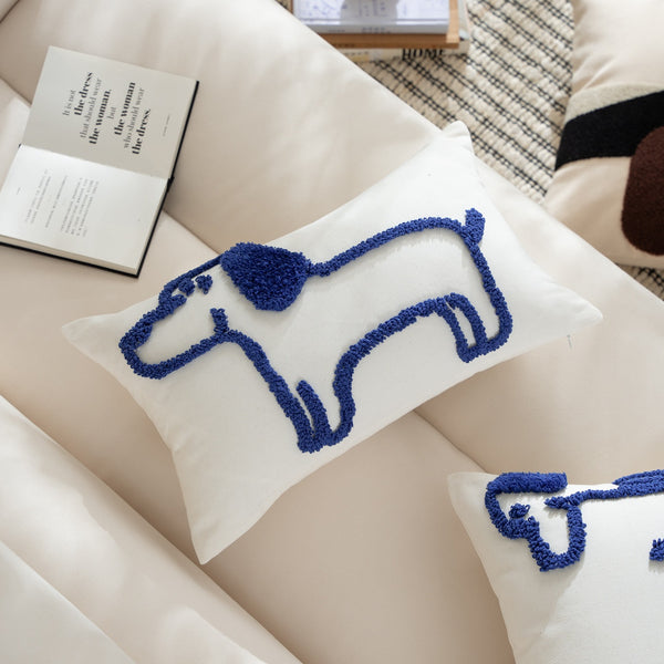 Blue Puppy Line Cushion