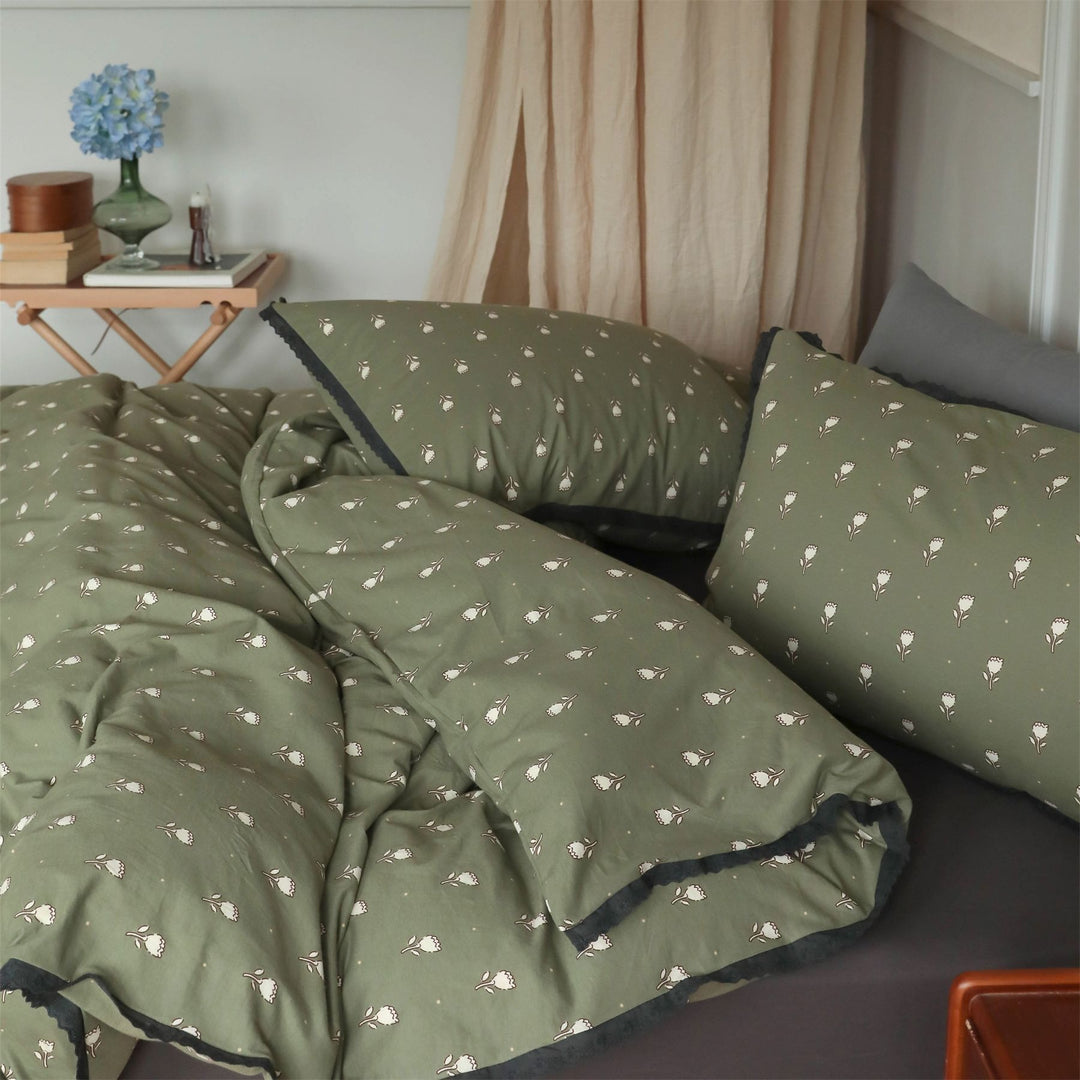 Flower & Matcha Bedding Set